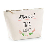 Trousse Merci Tata adorée | pochette maquillage toilette - Planetee