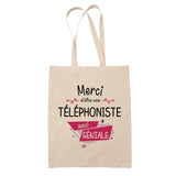 Sac Tote Bag Merci Téléphoniste Géniale - Planetee