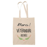 Sac Tote Bag Merci Vétérinaire Adorée - Planetee