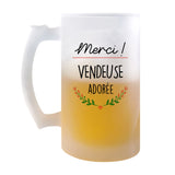 Chope de bière Merci Vendeuse Adorée - Planetee