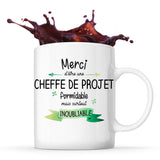 Mug Merci Cheffe de projet Inoubliable Femme - Planetee