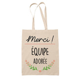 Sac Tote Bag Merci Équipe Adorée - Planetee