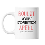 Mug Course d'Orientation C'est ma Routine Blanc - Planetee