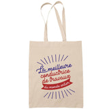 Sac Tote Bag Conductrice de travaux Femme Meilleure du Monde beige - Planetee