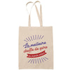 Sac Tote Bag Cheffe de gare Femme Meilleure du Monde beige - Planetee