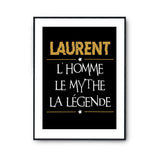 Affiche Laurent prénom mythe légende Jaune - Planetee