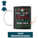 Noël - All I want for Christmas Cadeaux rouge et vert - Personnalisable - Planetee