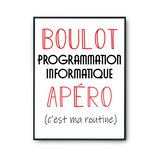 Affiche Programmation Informatique C'est ma Routine - Planetee