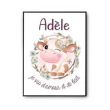 Affiche Adèle Amour et Biberon de Lait Vache - Planetee