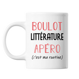 Mug Littérature C'est ma Routine Blanc - Planetee