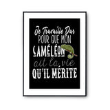 Affiche Caméléon Je travaille dur - Planetee