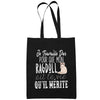 Sac Tote Bag Ragdoll Je travaille dur Noir - Planetee