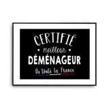 Affiche Déménageur Homme Meilleur de France Métier - Planetee