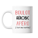 Mug Aérobic C'est ma Routine Blanc| Tasse Humour - Planetee