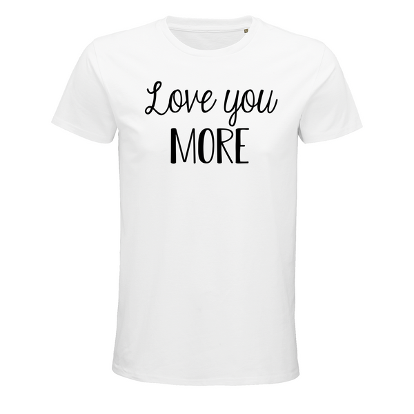 T-shirt couple Love you....more - version blanc - Planetee