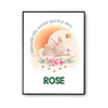 Affiche Rose Adorable bébé quand je dors Lapin - Planetee