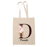 Tote Bag beige Danielle Lettre Fleur - Planetee