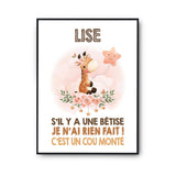 Affiche Lise Cou Monté Girafe - Planetee