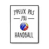 Affiche Handball minimaliste j'peux pas Blanc Premium - Planetee