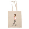 Tote Bag beige Jennifer Lettre Fleur - Planetee