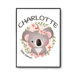 Affiche Charlotte Bébé d'amour Koala - Planetee