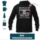 Idée Cadeau Gamer Niveau Débloqué Âge Personnalisable - Planetee