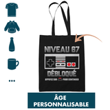 Tote-Bag Niveau Débloqué Âge Personnalisable - Planetee