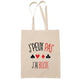 Sac Tote Bag J'peux pas Belote beige - Planetee