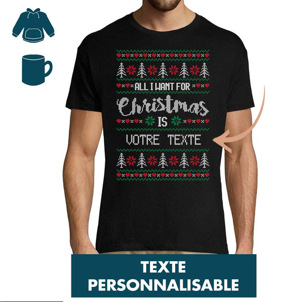 Noël - All I want for Christmas is Vert - Personnalisable - Planetee