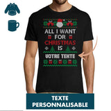 Noël - All I want for Christmas Cadeaux rouge et vert - Personnalisable - Planetee