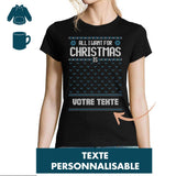 Noël - All I want for Christmas Bleu - Personnalisable - Planetee