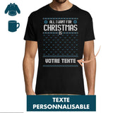 Noël - All I want for Christmas Bleu - Personnalisable - Planetee