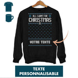 Noël - All I want for Christmas Bleu - Personnalisable - Planetee