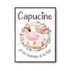 Affiche Capucine Amour et Biberon de Lait Vache - Planetee