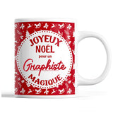 Tasse Noël Graphiste homme Rouge - Planetee