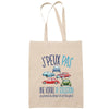 Sac Tote Bag J'peux pas Voiture de collection beige - Planetee