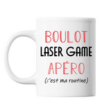 Mug Laser Game C'est ma Routine Blanc - Planetee