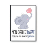 Affiche Éléphant Chéri - Planetee