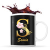 Mug noir Samia Lettre Fleur - Planetee