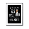 Affiche Jack Russel Terrier Je travaille dur - Planetee