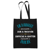 Tote Bag Formidable Manager Cadeau Travail Noir - Planetee