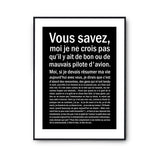 Affiche Pilote d'avion Bon ou Mauvais - Planetee