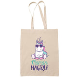 Tote Bag Beige Licorne Magique Maman - Planetee