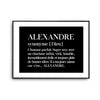 Affiche Alexandre Prénom définition Humour - Planetee