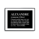 Affiche Alexandre Prénom définition Humour - Planetee