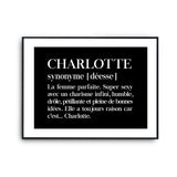 Affiche Charlotte Prénom définition Humour - Planetee