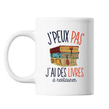 Mug Restauration de livres j'peux pas Blanc - Planetee
