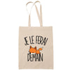 Sac Tote Bag renard je le ferai demain beige - Planetee