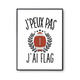 Affiche Flag j'peux pas Blanc Premium - Planetee