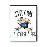 Affiche Course à pied j'peux pas Blanc Premium - Planetee